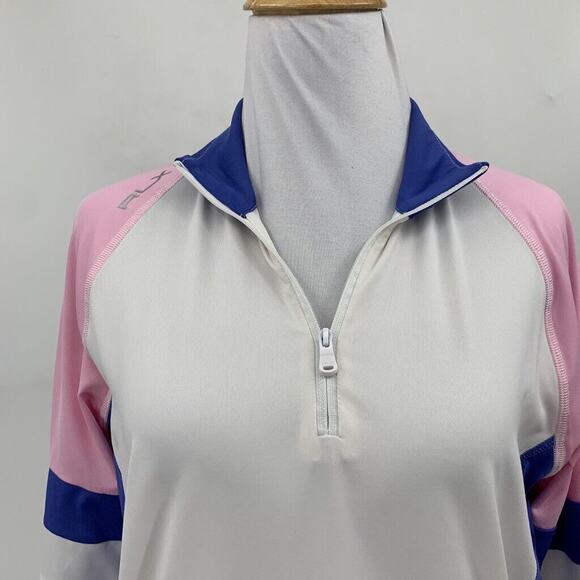 RLX Ralph Lauren Shirt Womens S Small Colorblock Raglan Long Sleeve Golf Polo - Picture 3 of 11